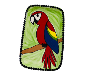 ElseGundo Scarlet Macaw Plate
